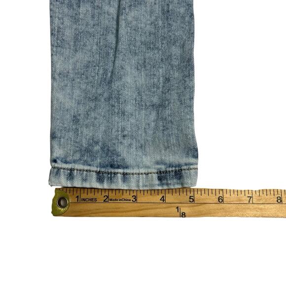 Claudia Rabelo Jeans Womens 28 Acid Distressed Straight Leg Denim Side Stripes - Picture 13 of 15